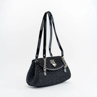 Velour Leopard Bag Blk