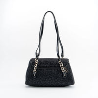 Velour Leopard Bag Blk
