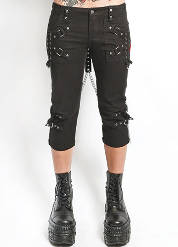 W-Chain Strap Capri Blk