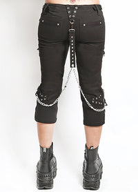 W-Chain Strap Capri Blk