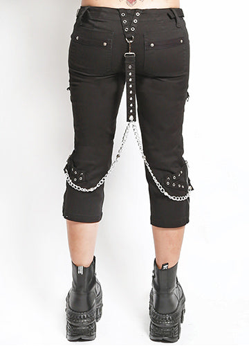 W-Chain Strap Capri Blk