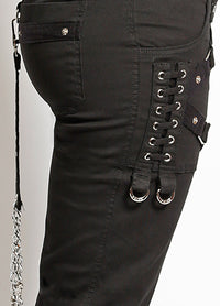 W-Chain Strap Capri Blk