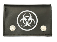 Wht Leather Biohazard Wallet