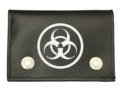 Wht Leather Biohazard Wallet