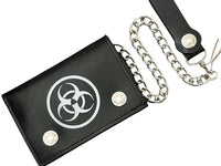 Wht Leather Biohazard Wallet