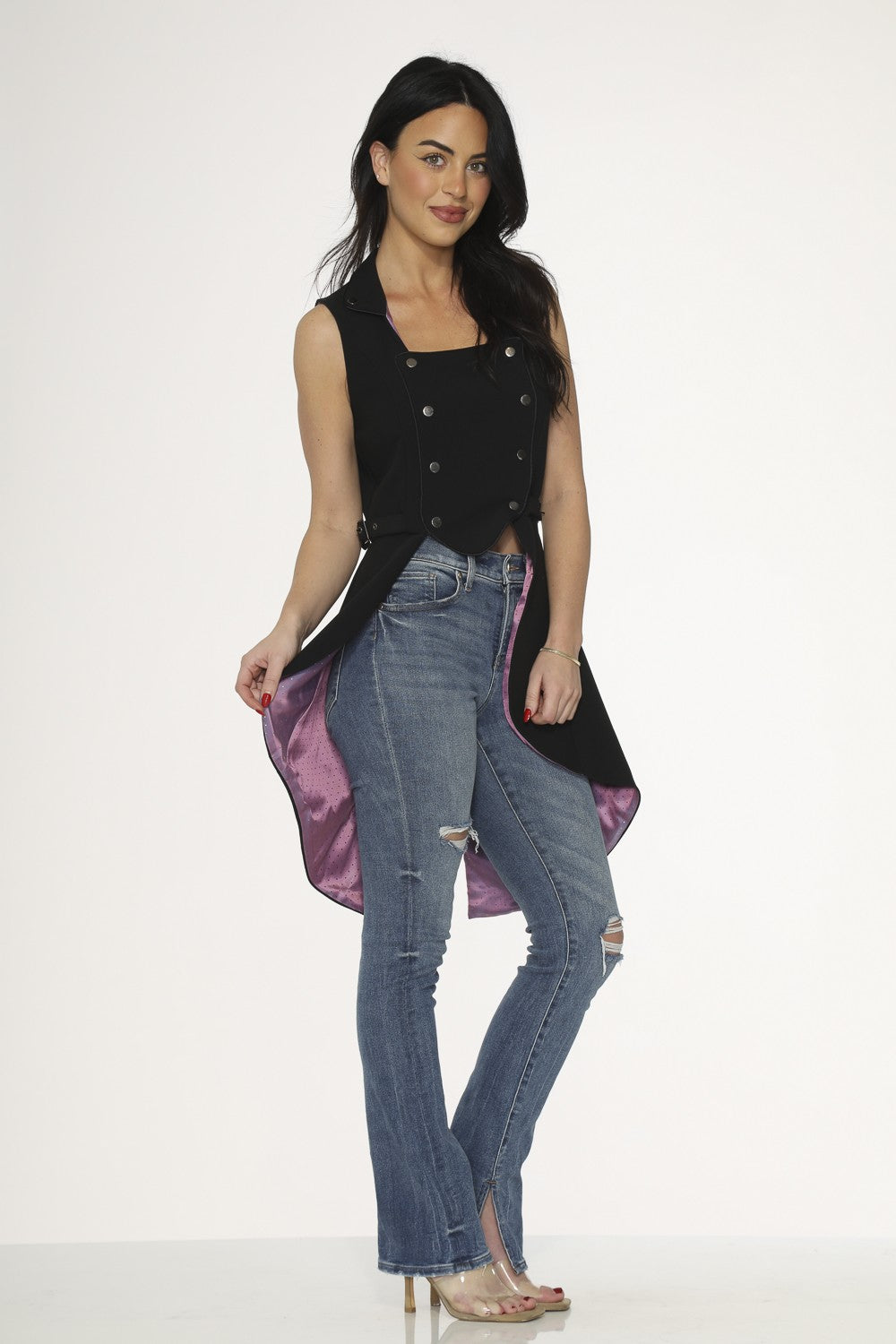 Waist Coat Pink with Dots