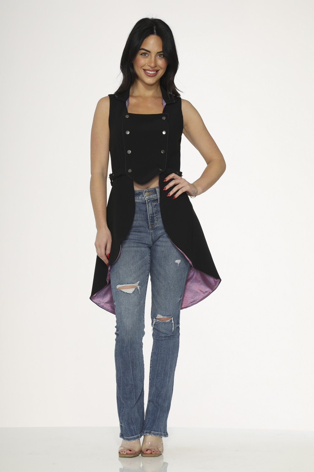 Waist Coat Pink with Dots