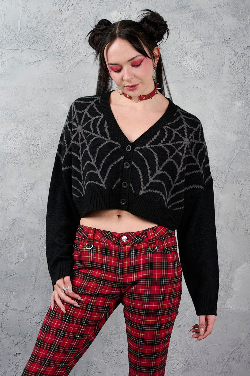 Web Of Night Knit Cardigan Blk