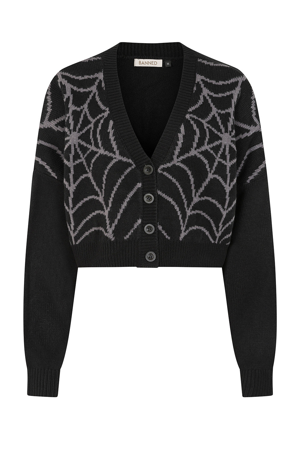 Web Of Night Knit Cardigan Blk