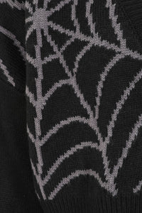 Web Of Night Knit Cardigan Blk