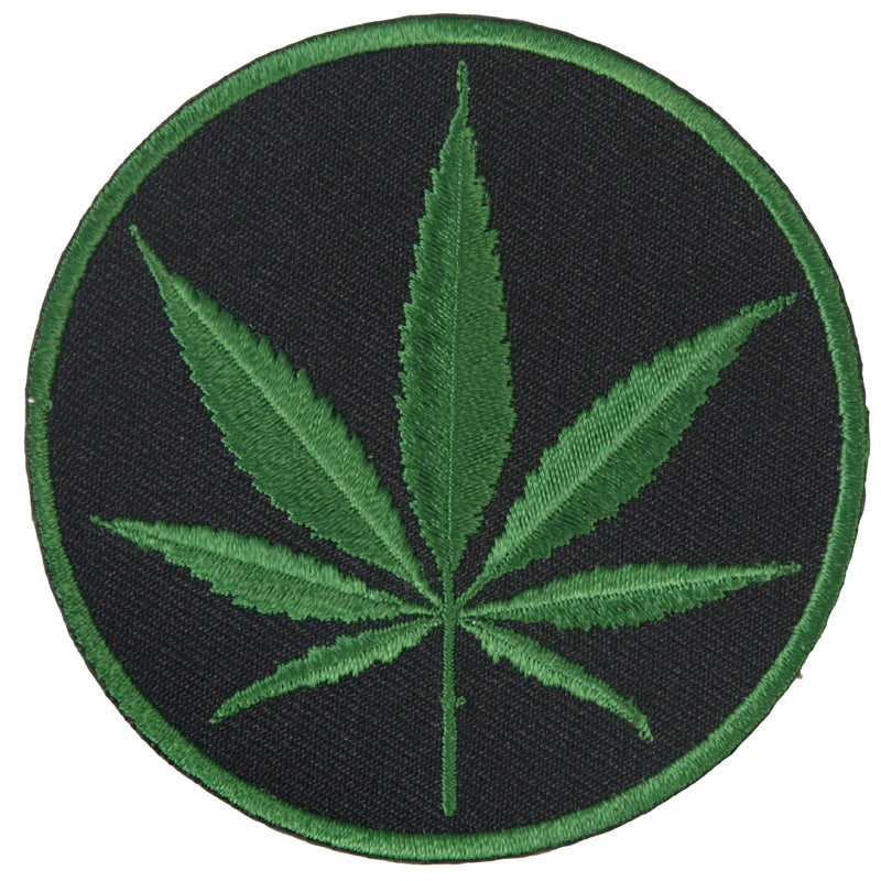 Weed leaf in circle