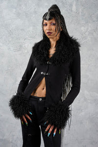 Wicked Rose Cardigan Blk