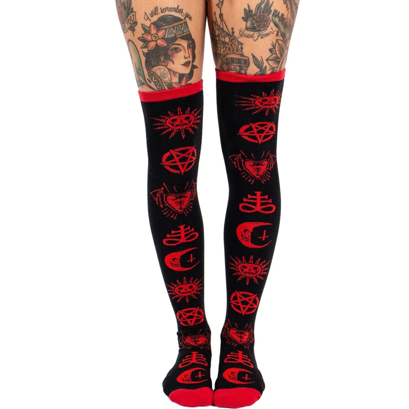 Witchy Symbols Knit Thigh High