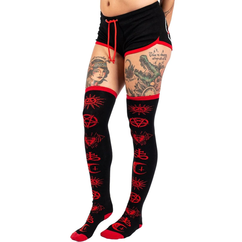 Witchy Symbols Knit Thigh High