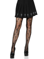 Worship Me Cross Net Tights