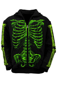 Zombie Rot Skeleton Zip Hoodie