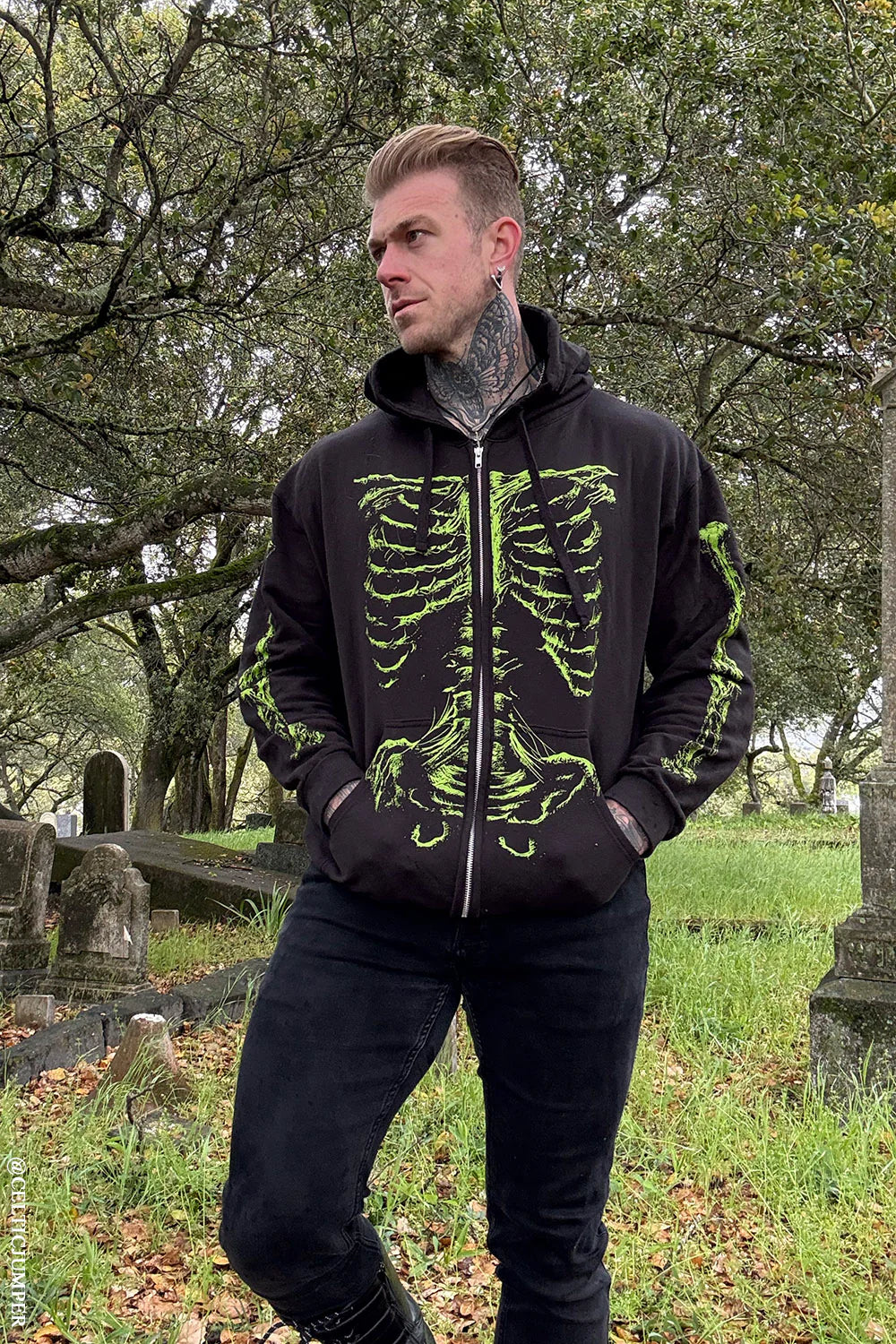 Zombie Rot Skeleton Zip Hoodie