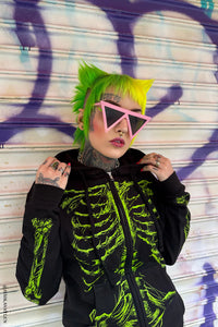 Zombie Rot Skeleton Zip Hoodie