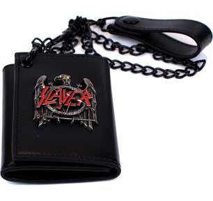 Slayer Black Eagle Metal Badge Trifold Wallet w/chain