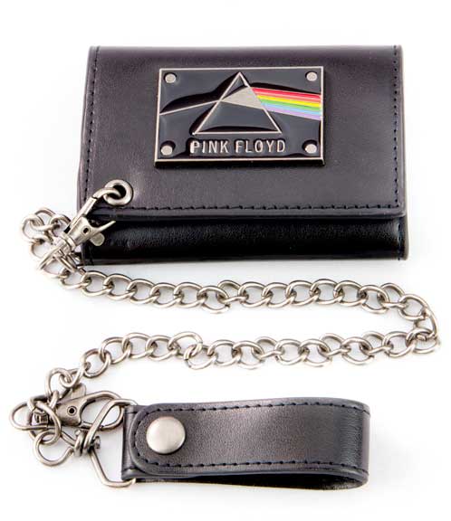 Pink Floyd Metal Badge Trifold Wallet w/chain