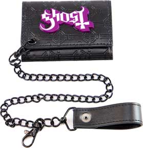 Ghost Metal Badge Trifold Chain Wallet