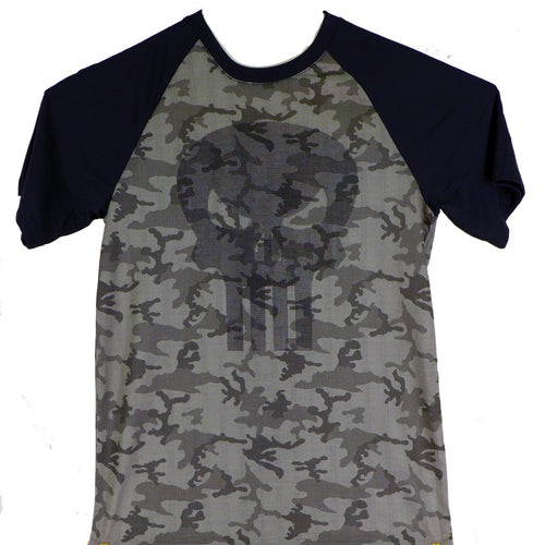 Punisher Logo on Camo S/S Raglan