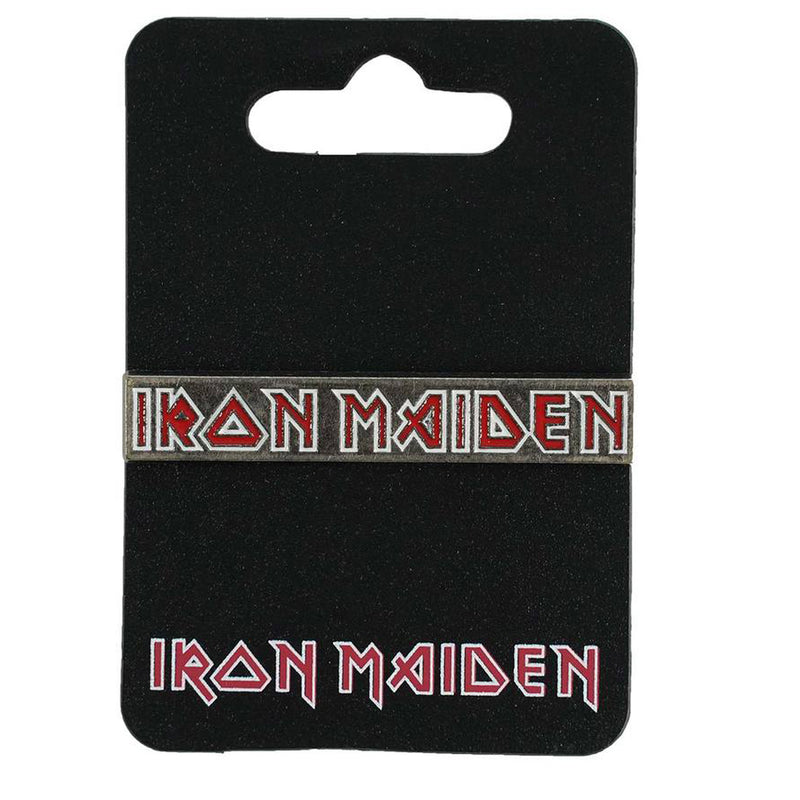 Iron Maiden Logo on Silver Enamel Pin