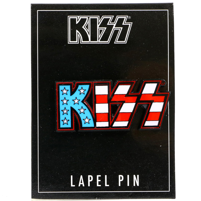 Kiss American Flag Logo Pin