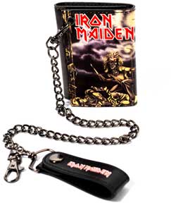 Iron Maiden Red Logo Scene Trifold Wallet w/chain