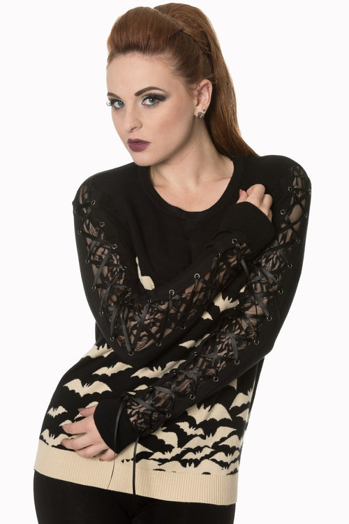 Haunted Diva Black/Sand Sweater