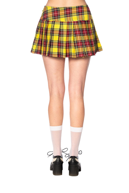 Yellow Tartan Mini Skirt
