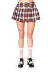 White/Red Tartan Mini Skirt
