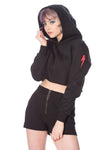 Thunderbolt Cropped Hoodie