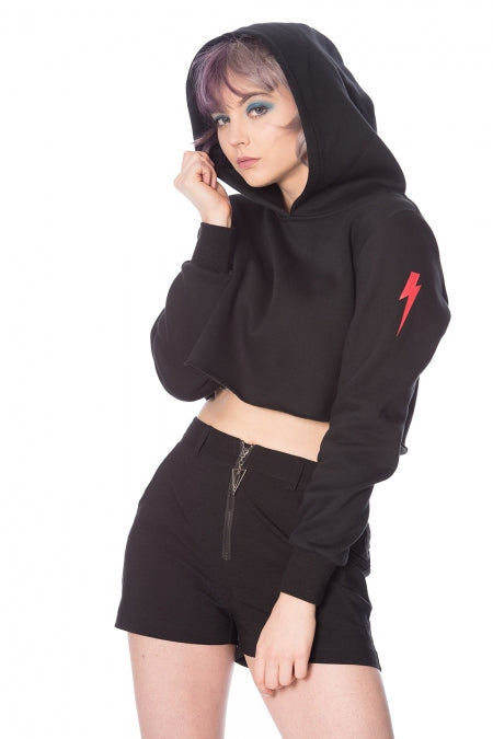Thunderbolt Cropped Hoodie