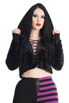 Big Crush Hooded Velvet Crop Top