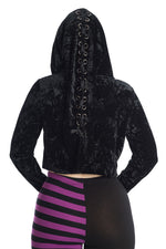 Big Crush Hooded Velvet Crop Top