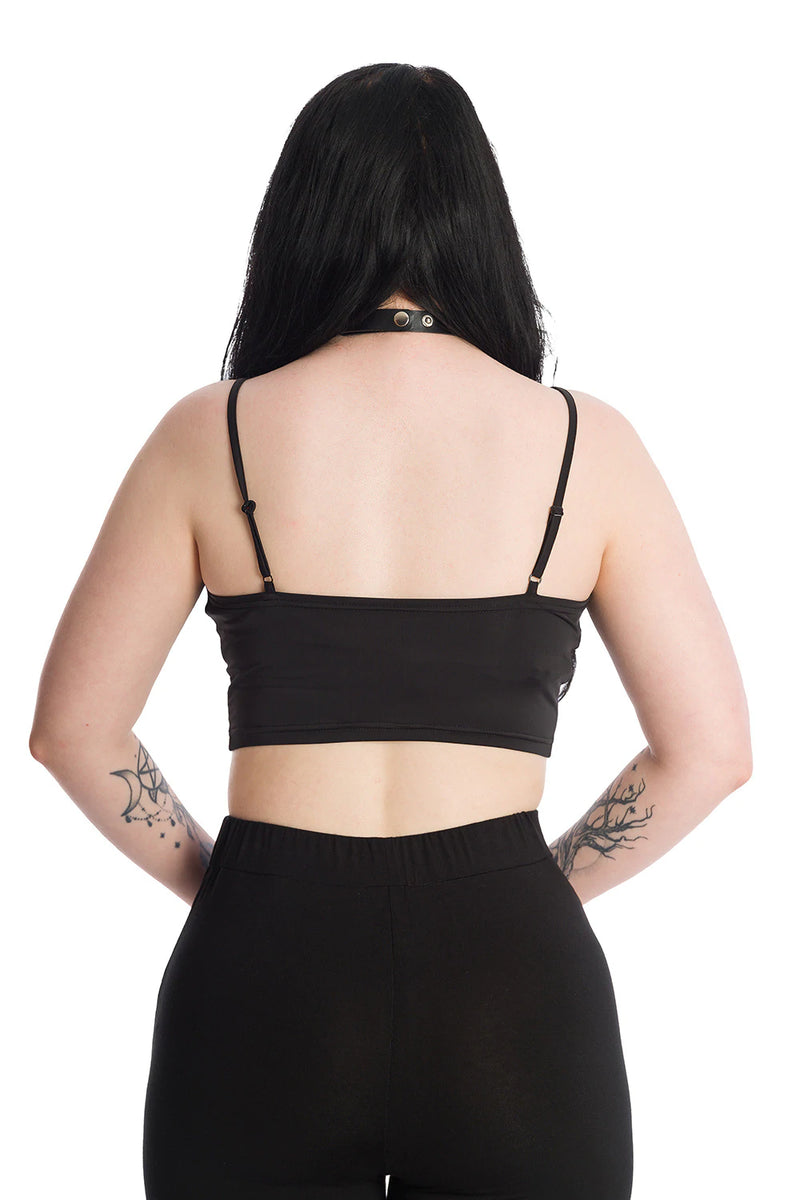Bernia Cropped Lace Up Batwing Top