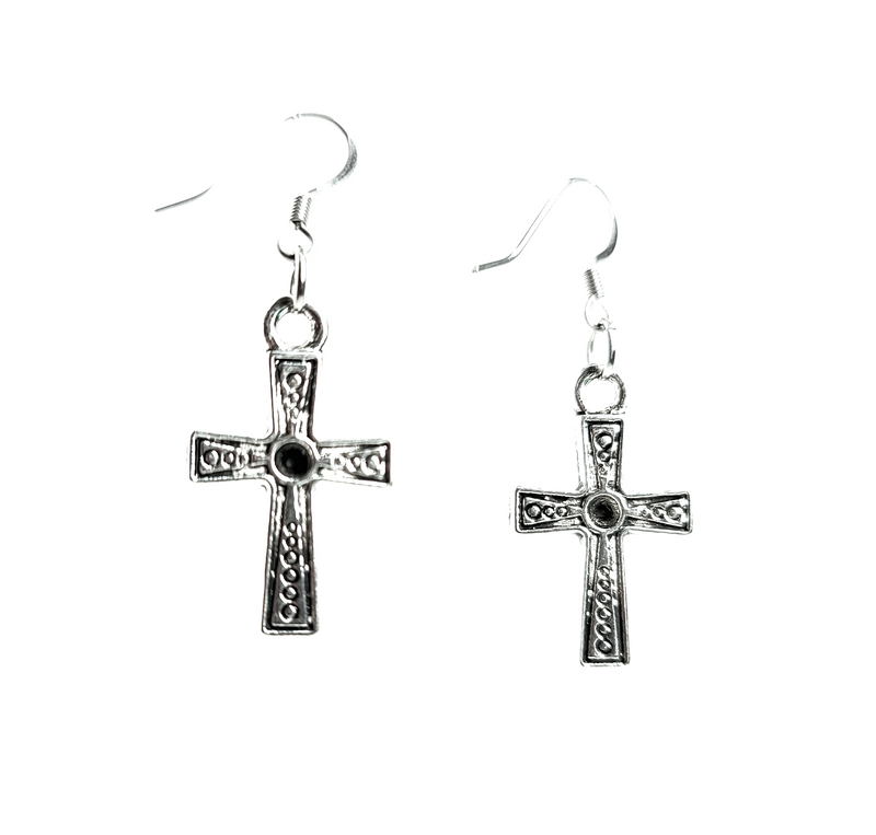 Small Gothic Cross Earrings