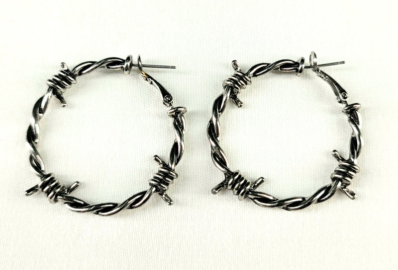 Barb Wire Hoops Earrings