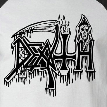 Death Classic Logo Wht/Blk Raglan Shirt