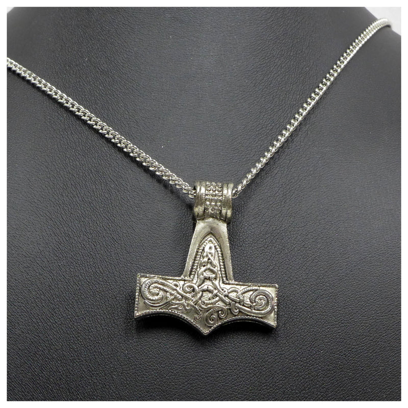 Thor Hammer Silver Finish  Necklace