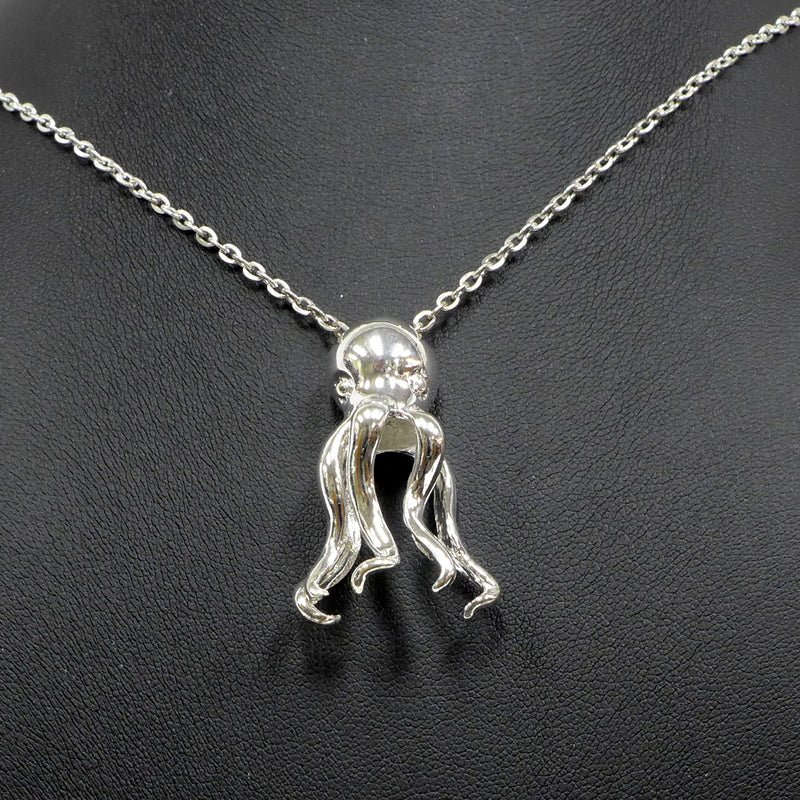 Octopus Silver Finish 3D Necklace