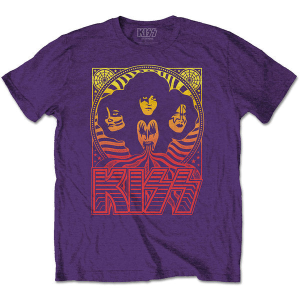 Kiss Gradient Group Purple T-Shirt