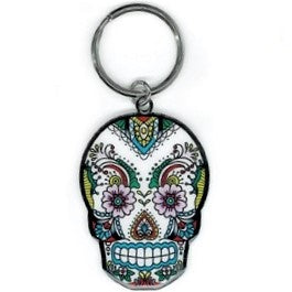Lace Sugar Skull Key Chain
