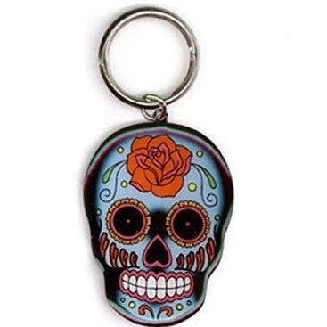 Rose Sugar Skull Key Chain