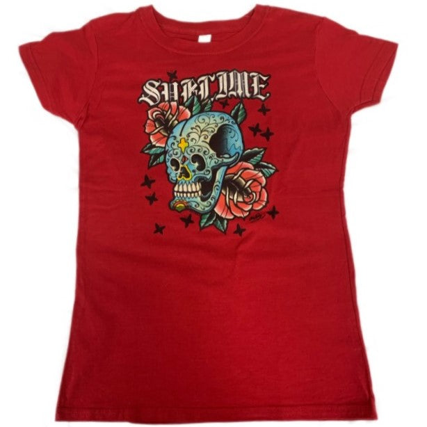Sublime Skull with Roses Juniors Tee