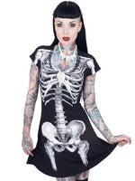 Skeleton White Flare Dress