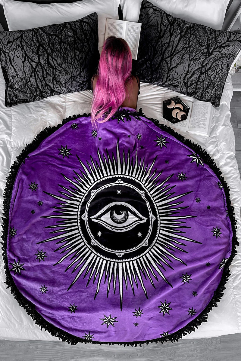 Astral Plexus Round Blanket