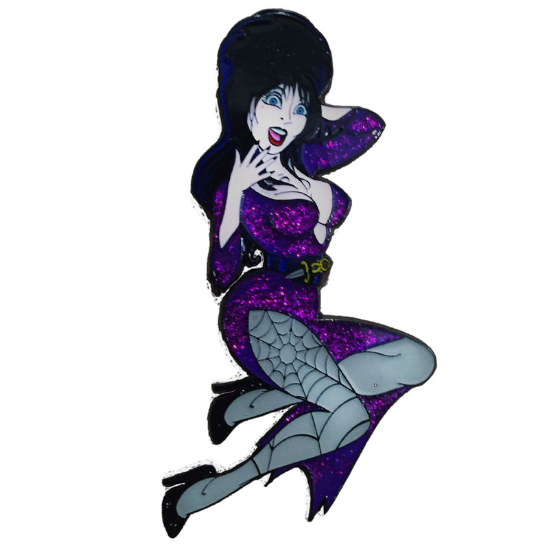 Elvira Purple Glitter XL Pin
