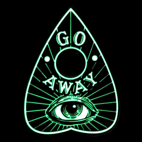 Go Away Glow Planchette Enamel Pin